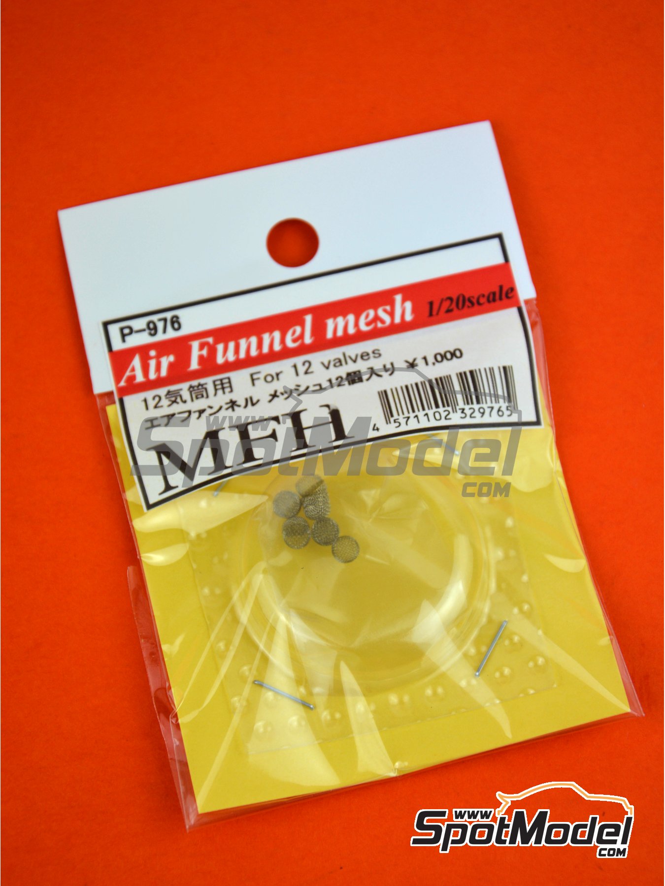 Air Funnel Mesh for 12 cylinder engines. Mesh in 1/20 scale manufactured by  Model Factory Hiro (ref. MFH-P976, also 4571102329765 and P976)